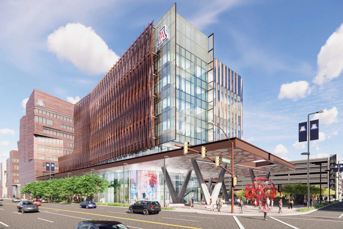 A rendering of the Center for Advanced Molecular and Immunological Therapies in downtown Phoenix.